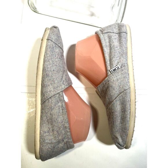 Toms Alpargata Flannel Faux Fur Lining Women Shoe Size 9 Flats Slip on - Picture 7 of 13